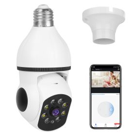 E27 WiFi Bulb Camera 1080P FHD WiFi IP Pan Tilt Security Surveillance Camera with Two-Way Audio Full Color Night Vision Flood Light Motion Tracki