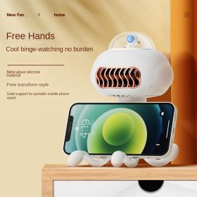 1Pc Portable Handheld Leaves USB Charging Octopus Strollers Fan Outdoor Bicycle Clip Fan (Color: White)