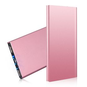 20K mAh Ultra-thin Power Bank: Dual USB, Phone Charger (Color: Rose Gold, size: One size)
