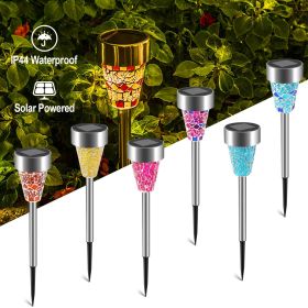 6Packs Solar Garden Lights Outdoor Solar Pathway Lights IP44 Water-resistant Landscape Lights 8Hrs Lawn Lamps for Yard Driveway Walkway (Color: Multicolor)